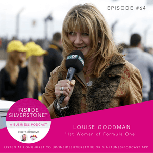 Louise Goodman - An award-winning TV presenter & Journalist; and also dubbed the First Woman of Formula One